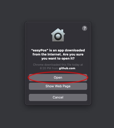 Instalimi easyPos Mac - Hapi 2